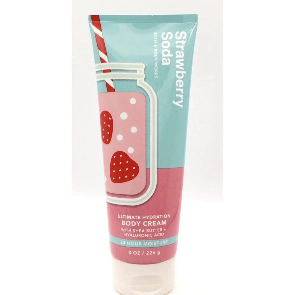 Bath & BODY WORKS STRAWBERRY SODA ULTIMATE HYDRATION‎ CREAM LOTION 8 OZ SHEA